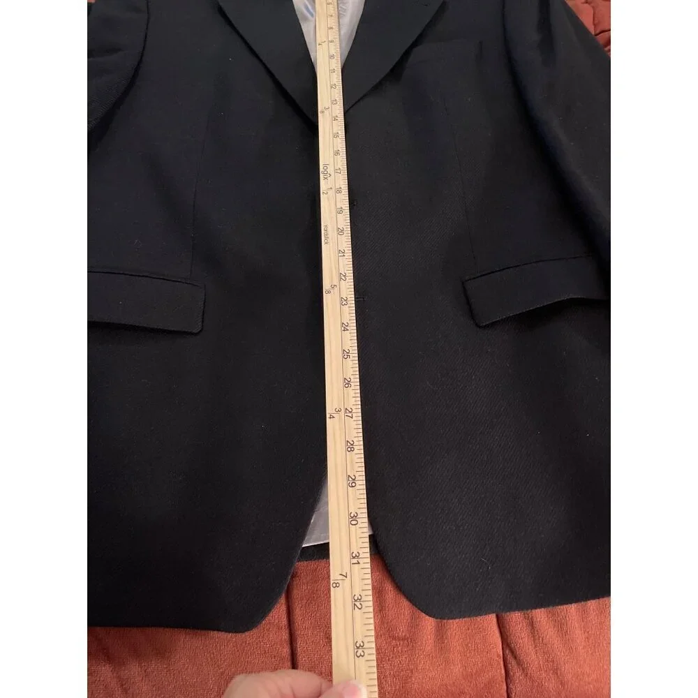 Peerless Couture Mens Black Blazer Jacket 42R Cashmere & Silk Blend Made In Cana